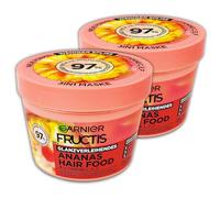 Garnier Fructis Hair Food 3 en 1 mascarilla para el cabello sin brillo 2 x 400 ml 2 unidades