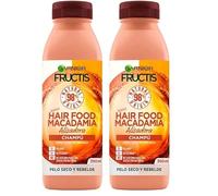 Garnier Fructis Hair Food Champú de Macadamia Alisadora para Pelo Seco y Rebelde - 350 ml (Paquete de 2)