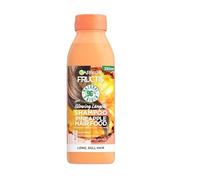 Garnier Fructis Hair Food - Champú de piña, longitudes brillantes, fórmula vegana, reciclado y reciclable, 98% natural, para cabello largo y opaco, sin silicona, 350 ml
