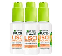 Garnier Fructis Liso & Listo Serum Activado Por Calor Pelo Liso Keratina Sin Encrespamiento y Brillo Duradero Resiste a La Humedad Protege Hasta 230°C Fórmula Vegana - 3 Botellas de 50ml