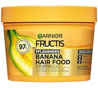 Garnier Fructis Mascarilla nutritiva de plátanos, para cabello seco y más suavidad, aplicación como acondicionador, máscara o sin salida, complejo lipídico, sin siliconas, comida para el cabello, 3 en