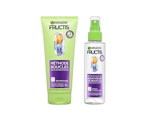 Garnier - Fructis Method Loki - Rutina 2 Productos - Champú y spray hidratante - Enriquecido con ácido hialurónico y manteca de karité - Para todo tipo de rizos