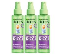 Garnier Fructis Método Rizos Sérum Spray Hidratante con Ácido Hialurónico y Manteca de Karité Define Nutre y Revitaliza el Rizo Fórmula Vegana Sin Siliconas - 3 Envases de 150ml