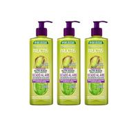 Garnier Fructis Nutri Rizos Crema Secado Al Aire Rizado u Ondulado,3x 400ml | Pack 3x400ml, Crema Sin Aclarado Para Pelo Rizado, Nutre y Define Rizos, 96h Anti-Encrespamiento, Pistacho y Pectina de Fruta
