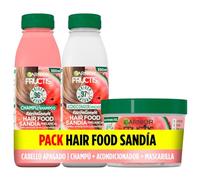 Garnier Fructis Pack Hair Food Sandía con Champú, Acondicionador y Mascarilla para Cabello Apagado y Sin Vida, Limpia, Desenreda y Nutre