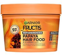 Garnier Fructis Papaya - Mascarilla para el cabello dañado y más suavidad, reparadora y regeneradora, fórmula vegana, sin siliconas, comida para el cabello, 3 en 1, 400 ml