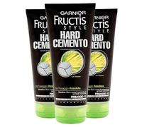 Garnier Fructis Style Gel Fijación Cemento Duro 10 Fijación Absoluta con Vitaminas Fortificantes Extra Duración - 3 Frascos de 200ml