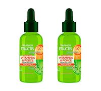 Garnier Fructis - Suero anticaída de 3 meses, vitaminas y almidones, vegano y sin silicona, enriquecido con vitamina C y biotina, para cabello frágil y dañado, 125 ml, paquete de 2