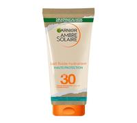 Garnier Garnier Ambre Solaire - Leche líquida hidratante - Alta protección solar - SPF 30 - Protege de los rayos UVA y UVB - Hidratación 24 horas - Resistente al agua - Acabado invisible - Cara y