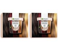 GARNIER GOOD Coloración Permanente Premium Starter Kit, Color Brillante 8 Semanas, 100% Cobertura de Canas, 90% Origen Natural, Sin Amoniaco, Vegano, Cruelty Free, 4.15 Castaño Marrón Glacé
