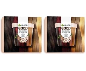 GARNIER GOOD Coloración Permanente Premium Starter Kit, Color Brillante 8 Semanas, 100% Cobertura de Canas, 90% Origen Natural, Sin Amoniaco, Vegano, Cruelty Free, 4.15 Castaño Marrón Glacé