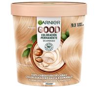 GARNIER GOOD - Pack x3 Coloración Permanente Sin Amoniaco, 90% Origen Natural Tono 9.1 Rubio Vainilla.