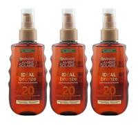 Garnier IDEAL BRONZE 3 X 150ml Aceite Solar Protector LSF20 Protección UVA / UVB