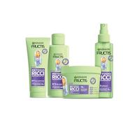 Garnier Kit hidratante para todos los rizos, repara y revitaliza, incluye ácido hialurónico y karité graso, pre-champú, mascarilla para el cabello, aerosol, 4 piezas
