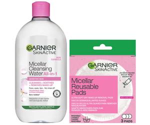 Garnier Makeup Remover Eco Pads and 700ml Micellar Water Duo Set