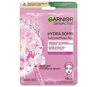 Garnier Mascarilla facial para piel pálida, con efecto brillo e hidratante, con ácido hialurónico y sakura, Hydra Bomb, 28 g