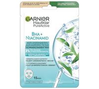 Garnier Mascarilla facial para pieles grasas, antiimpurezas, fórmula con aceite de árbol de té y ácido salicílico, transparente activo, 23 g