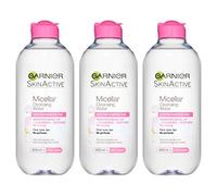 Garnier Micellar - Agua limpiadora para piel sensible, calmante para rostro y ojos, 400 ml, paquete de 3