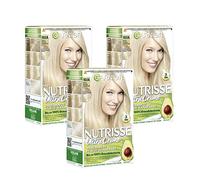 Garnier nutrisse - Coloración en crema permanente rubio claro 10.1 A (con 3 aceites, lote de 3 x 1 pieza)