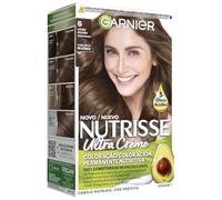 Garnier Nutrisse Creme Coloración Nutritiva Permanente, Tinte 100% Cobertura de Canas con Mascarilla Nutritiva de 5 Aceites - Tono 6 Rubio Oscuro
