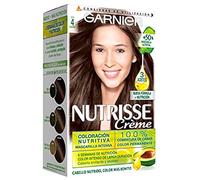 Garnier Nutrisse Creme Coloración Nutritiva Permanente, Tinte 100 por ciento Cobertura de Canas con Mascarilla Nutritiva, Color Castaño, 1 Unidad (Paquete de 1), El ambalaje puede variar