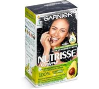 Garnier Nutrisse Creme Coloración Permanente, Tono 1 Negro | Con 4 Aceites Naturales de Aguacate, Oliva, Karité y Arándano, 100% Cobertura de Canas, Hasta 8 Semanas, Nutrisse