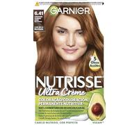Garnier Nutrisse Creme Coloración Permanente, Tono 6.41 Marrón | Con 4 Aceites Naturales de Aguacate, Oliva, Karité y Arándano, 100% Cobertura de Canas, Hasta 8 Semanas, Nutrisse