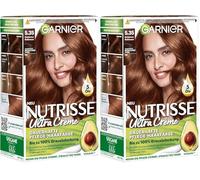 Garnier Nutrisse Dauerhafte Pflege-Haarfarbe mit nährenden Fruchtölen, Coloration mit 8 Wochen Halt, Ultra Crème Tönung, 5.35 Goldend. Rehbraun (Paquete de 2)
