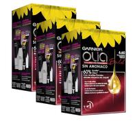 Garnier Olia Coloración Permanente sin Amoniaco, 6.6 Bold Rojo, Pack de 3 | 60% Aceites Florales, sin Amoniaco, Color Intenso y Brillante, 100% Cobertura de Canas, Cabello Cuidado, Olia