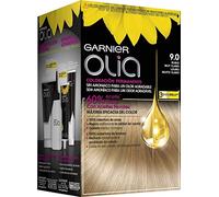 Garnier Olia Coloración Permanente sin Amoniaco, Tono 9.0 Rubio Muy Claro | 60% Aceites Florales, sin Amoniaco, Color Intenso y Brillante, 100% Cobertura de Canas, Cabello Cuidado, Olia