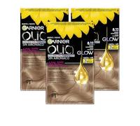 Garnier Olia Coloración Sin Amoniaco Rubio Iridiscente 8.12, Pack x3 | Pack x3, Coloración permanente sin amoniaco, Con aceites florales, Máxima eficacia del color, Gama Olia