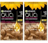 Garnier - Olia - Coloration Permanente à l’Huile Sans Ammoniaque Blond - 8.31 Blond Doré Cendré (Paquete de 2)