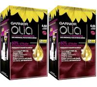 Garnier - Olia - Coloration Permanente à l’Huile Sans Ammoniaque Carmin - 6.66 Carmin Eclatant (Paquete de 2)