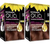 Garnier - Olia - Coloration Permanente à l’Huile Sans Ammoniaque Châtain - 5.5 Châtain Clair Acajou (Paquete de 2)