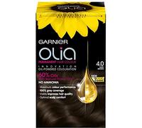 Garnier Olia - Juego de 3 tintes permanentes para el cabello, sin amoníaco, para un aroma agradable, hasta el 100 % de cobertura de canas, máximo rendimiento de color, 60 % de aceites, marrón oscuro