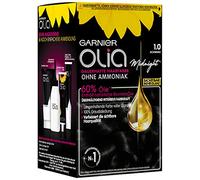 Garnier Olia - Tinte para coloración de cabello, color negro 1.0. Contiene un 60% de aceites florales para mayor intensidad de color - sin amoniaco - 3 unidades