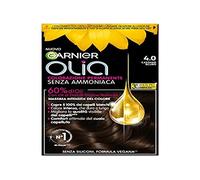 Garnier Olia - Tinte para el cabello, color permanente, sin amoniaco, cubre el 100% del pelo blanco, con aceites de flor de origen natural, fórmula vegana, marrón oscuro
