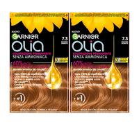 Garnier Olia Tinte permanente para el cabello sin amoníaco con aceites florales de origen natural con acción iluminadora y nutritiva, color 7.3 rubio dorado - 2 paquetes