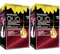 Garnier - Olia Vivids - Coloration Permanente Intense à l’Huile Sans Ammoniaque Rouge - 6.60 Rouge Intense (Paquete de 2)