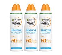 GARNIER | PACK DE 3 Delial Sensitive Advanced Bruma Protectora Solar para pieles claras, sensibles e intolerantes al sol IP50+. Muy resistente al agua, 0% pegajoso, 0% graso - 3X150ml