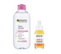 GARNIER | PACK Sérum Anti Manchas con Vitamina C, Niacinamida y Ácido salicílico. Reduce un 43% la intensidad de las manchas oscuras 30ml + Skin Active Agua Micelar Clásica para pieles normales todo
