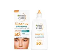 Garnier Protector solar UV para pieles propensas a la contaminación, protección solar ultra alta, FPS 50+, acabado invisible, Ambre Solaire Super UV Niacinamide Daily Fluid, 1 x 40 ml
