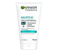 Garnier Pure Active 3 en 1 - Limpiador, exfoliante y mascarilla para pieles grasas o con acné, 150 ml