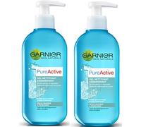 Garnier Pure Active Gel limpiador desinfectante 200 ml - Lote de 2 | Extracto de eucalipto, Ácido salicílico antibacteriano, Zinc purificante, aprieta poros
