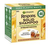 Garnier Respons Solid Shampoo Honey Treasures Strengthening Bar, 94% Plant-Based Formula for Dry & Damaged Hair, Eco-Friendly Plastic-Friendly Plastic-Free Shampoo Bar with Honey Extract Pack of 3