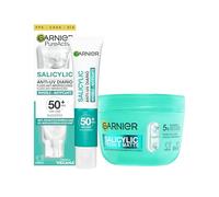 Garnier Rutina Fresh&Matte Sorbete + PureActive Fluido Anti UV FPS50+ | Textura Ultraligera, Acción Anti-Imperfecciones, Hidratación 24H, Niacinamida, Clínicamente Probado, PureActive + Fresh&Matte