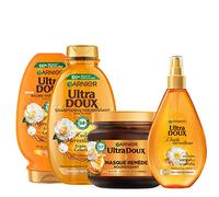 Garnier - Rutina para cabello seco - Aceites maravillosos - Aceite, Champú, Máscara y Acondicionador Desenredante - Enriquecido con aceites de argán y camelia - Ultra suave - 4 Productos