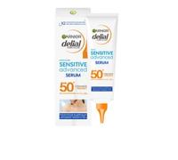Garnier Delial Sensitive Advanced Sérum Solar Corporal Muy Alta Protección FPS 50+. Con [Ceramida] para reforzar la barrera de la piel. Para pieles claras, sensibles e intolerantes al sol. 125 ml