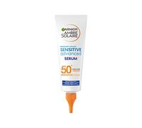 Garnier Sensitive Advanced - Sérum protector corporal para pieles sensibles, SPF 50+, impermeable, con 2 ceramidas, Ambre Solaire (125 ml)