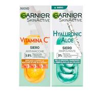 Garnier Sérum Facial Anti-Imperfecciones Vitamina C+ con Niacinamida Ácido Salicílico y Melasyl 30ml + Sérum Facial Reafirmante con Aloe Vera y Glicerina Ácido Hialurónico y Aloe Vera Hidratante 30ml